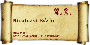 Misolszki Kán névjegykártya
